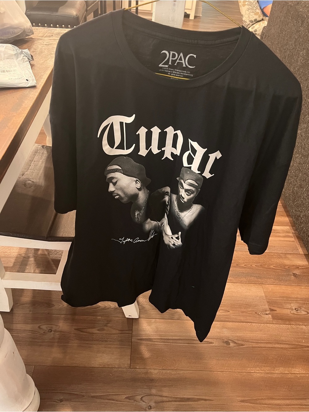 2PAC Black Graphic Tee Shirt Tupac Size 2XL